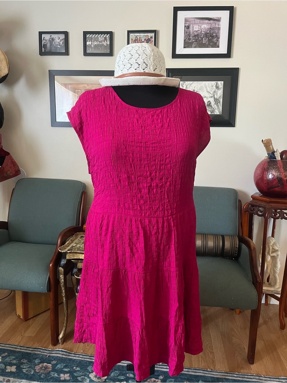 Knox Rose Fuchsia Tiered Midi Dress
